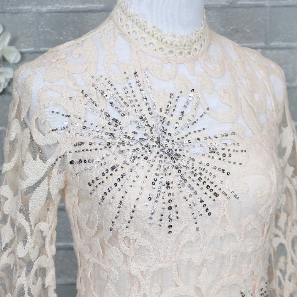 Free People North Star Jewel Lace Dress 4 NWOT - Picture 3 of 8